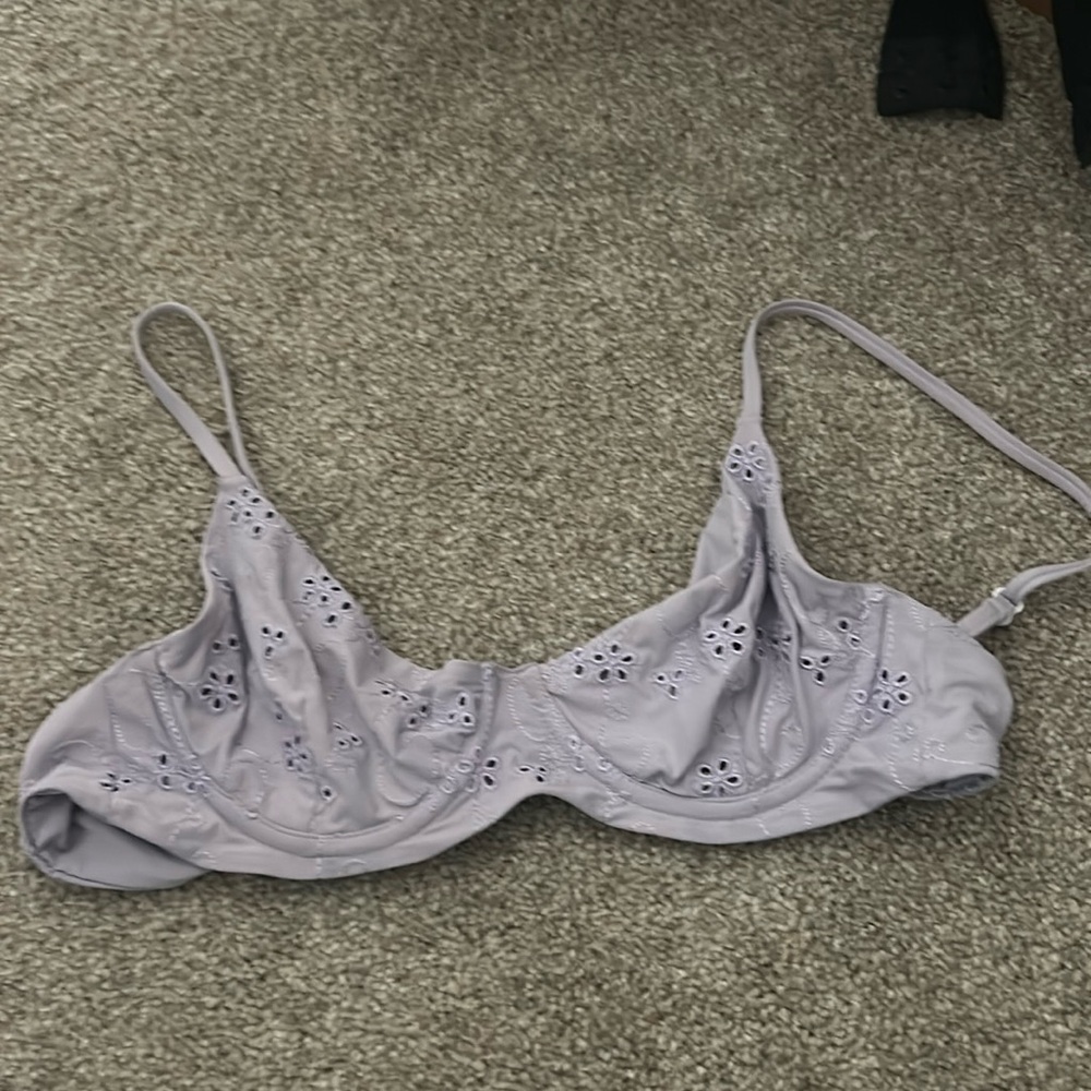 Blackbough Light Lavender Eyelet Bikini Top